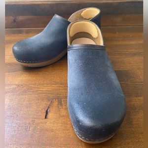 Dansko Navy Blue Suede Clogs Size 37
